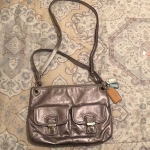 Silver Coach Crossbody/Shoulder Bag
